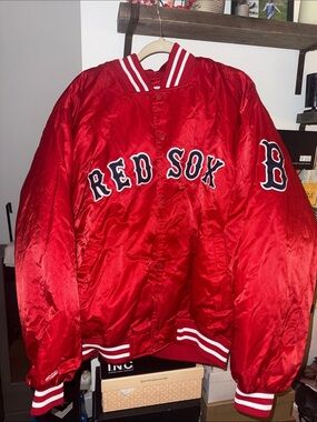 Majestic Red Boston Red Sox World Series Satin Bomber Jacket
